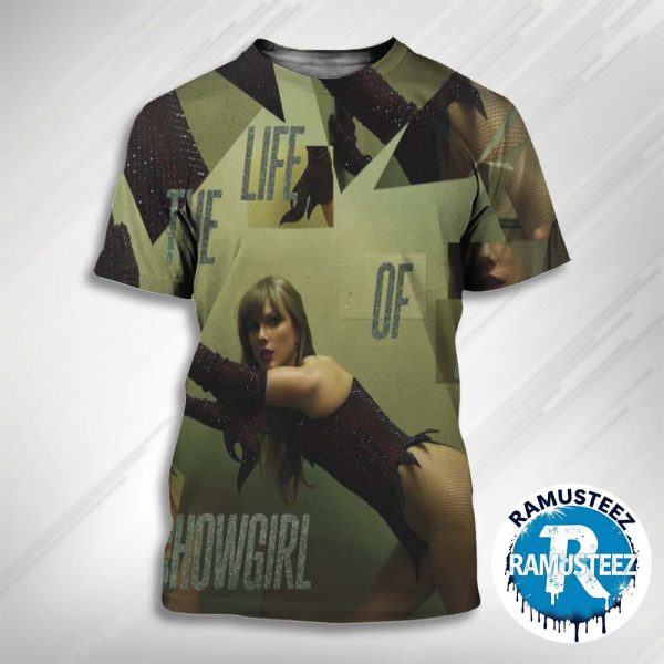 Taylor Swift New Upcoming Album The Life Of A Showgirl Release Date On October 3rd 2025 All Over Print T-Shirt