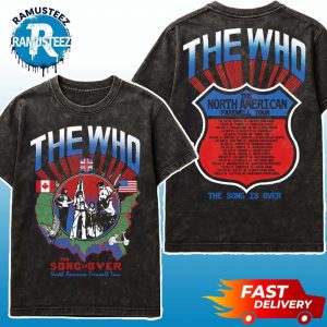 The Who The Song Is Over North America Highway Dateback Merchandise Tee North American Farewell Tour 2025 Collection Washed T-Shirt