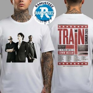 Train Band North America Summer Tour 2025 On August And September Cities List Start In High Land CA Two Sided Print White T-Shirt