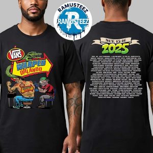 Vans Warped Tour Poster Line Up On 2025 November 15th And 16th In Orlando FL At Camping World Stadium Two Sided Print T-Shirt