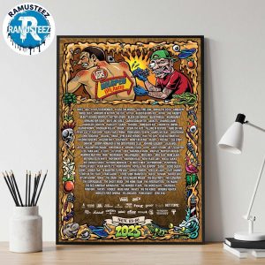 Vans Warped Tour Poster Line Up On 2025 November 15th And 16th In Orlando FL At Camping World Stadium Wall Decor Poster Canvas