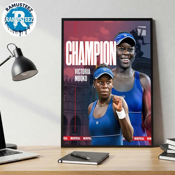 Victoria Mboko 18 Years Old Defeats Naomi Osaka Achieved First WTA 1000 Title In Montreal Canadian Open Championship Poster Canvas