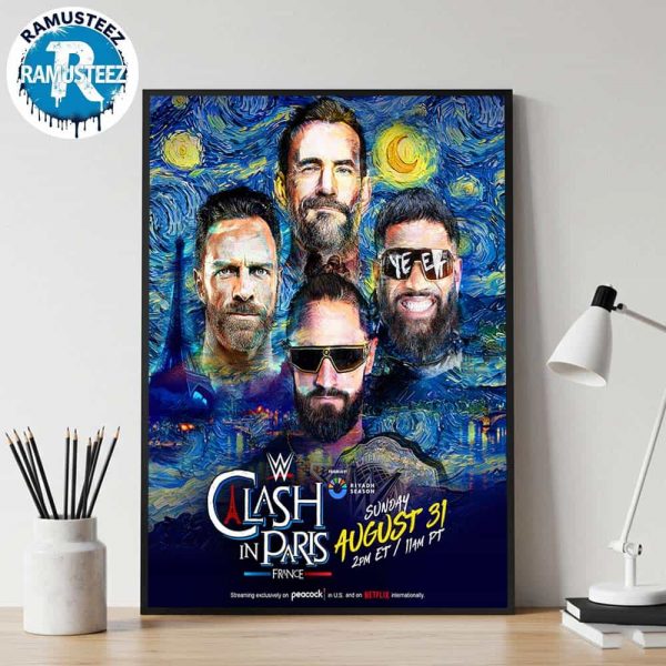 WWE Clash In Paris Fatal 4 Way The World Heavyweight Championship 2025 On Sunday August 31th Wall Decor Poster Canvas