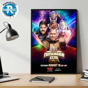 WWE Triplemania XXIII On Saturday August 16th With Vikinggo Vs Mysterio Vs Dragon Lee Vs Americano For The AAA Mega Championship 2025 Poster Canvas
