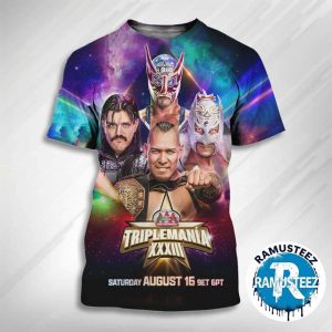 WWE Triplemania XXIII With Vikinggo Vs Mysterio Vs Dragon Lee Vs Americano On Saturday August 16th For The AAA Mega Championship 2025 3D T-Shirt