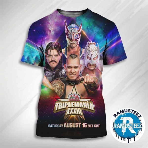 WWE Triplemania XXIII With Vikinggo Vs Mysterio Vs Dragon Lee Vs Americano On Saturday August 16th For The AAA Mega Championship 2025 3D T-Shirt