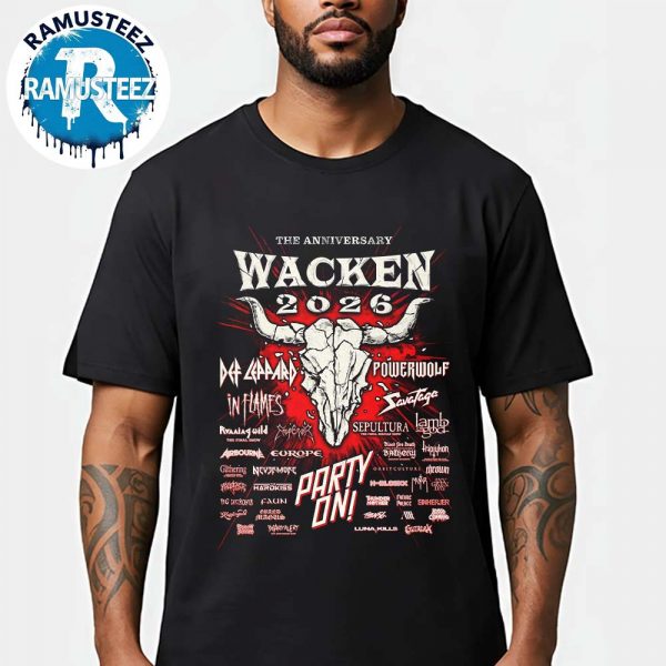 Wacken Open Air 2026 35 Years Anniversary Poster Lineup With 35 Bands To Shake The Holy Ground Unisex T-Shirt
