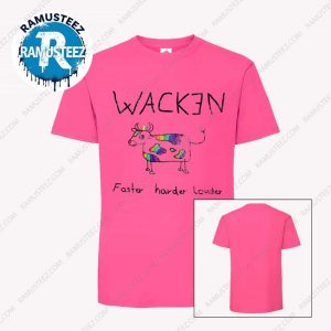 Wacken Open Air Rainbow Cow Faster Harder Louder Exclusive Tee Two Sided Print Unisex T-Shirt