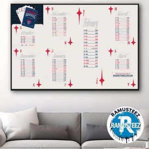 Washington Wizards 2025-26 Regular Season NBA Schedule Home Decor Poster Canvas