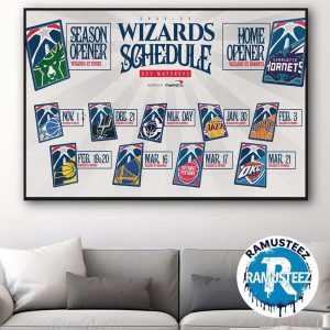Washington Wizards Schedule Key Matchups Season NBA 2025-26 Wall Decor Poster Canvas