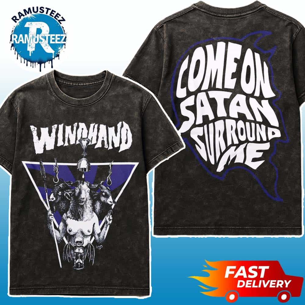 Windhand Merchandise Tee Azima Come On Satan Surround Me Washed T-Shirt Windhand Merchandise Tee Azima Come On Satan Surround Me Washed T-Shirt